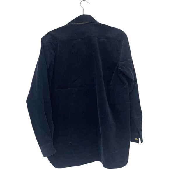 Vintage Escada Sport Womens Shirt Corduroy S Small Navy Blue Crest Collared - Picture 2 of 8